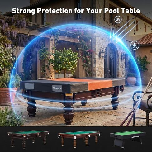 Oreenym Pool Table Cover 7FT, Billiard Tables Cover with Storage Pocket | Heavy Duty 600D Oxford, Waterproof & UV Resistant, Tear & Scratch Resistant, Easy to Clean in Kuwait