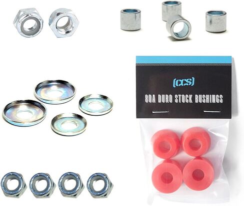[CCS] Skateboard Bushings Rebuild Kit with Replacement Cup Washers, Kingpin Nuts, Axle Nuts, and Bearing Spacers in Kuwait