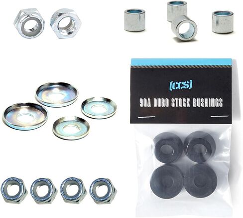[CCS] Skateboard Bushings Rebuild Kit with Replacement Cup Washers, Kingpin Nuts, Axle Nuts, and Bearing Spacers in Kuwait