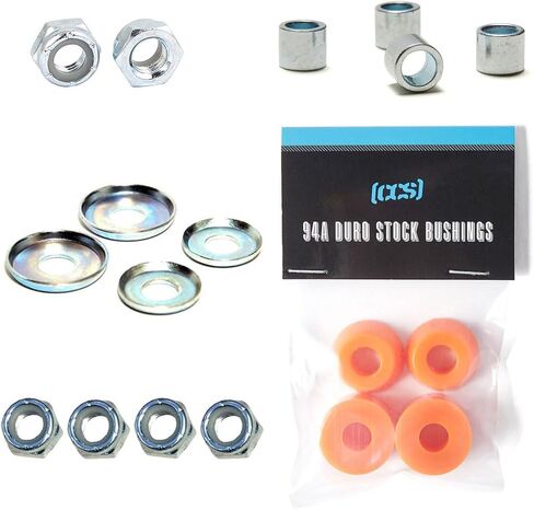 [CCS] Skateboard Bushings Rebuild Kit with Replacement Cup Washers, Kingpin Nuts, Axle Nuts, and Bearing Spacers in Kuwait