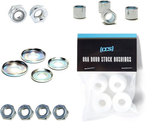 [CCS] Skateboard Bushings Rebuild Kit with Replacement Cup Washers, Kingpin Nuts, Axle Nuts, and Bearing Spacers in Kuwait