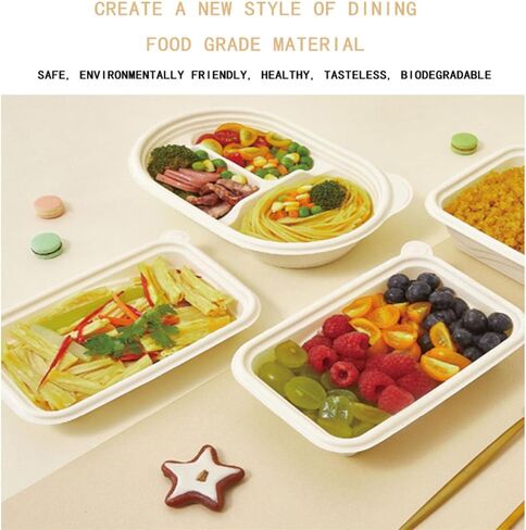 30 Pack,16 oz Round Biodegradable Containers Compostable to gocontainers,Meal Prep Containers disposable, Reusable Take Out Containers, Microwave Freezer Safe in Kuwait