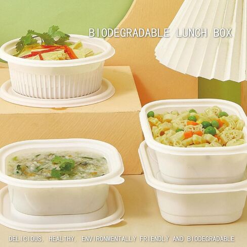 30 Pack,16 oz Round Biodegradable Containers Compostable to gocontainers,Meal Prep Containers disposable, Reusable Take Out Containers, Microwave Freezer Safe in Kuwait