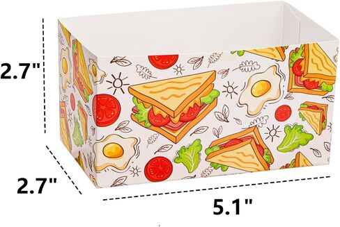 Dicunoy 100 PCS Disposable Sandwich Paper Boxes, Egg Sandwich Take Out Containers, Mini Burger Boxes Toast Holding Bread Tray for French Fries, Craft Dessert, Waffle, Pastry, Food Truck Business in Saudi Arabia