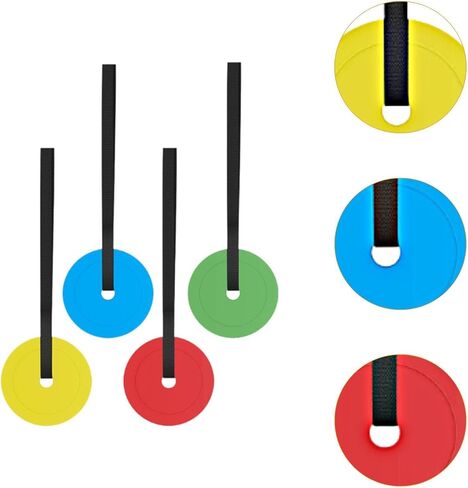 4 Pieces Football Target Discs Aid Lacrosse Target Plates Adjustable Strap Multifunctional Rubber Suitable for Men Outdoor Sports in Kuwait