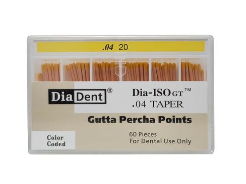 DIADENT Dia-ISO GT Gutta Percha Points 0.04 منتج علاج اللبية المستدق (60 قطعة) .04#15 in Kuwait