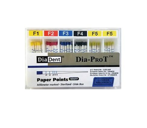 DiaDent مدبب خصيصًا لنقاط الورق Dia-PRO T MMPP جميع الأحجام F1-F5 (100/صندوق) F1-F5 in Kuwait