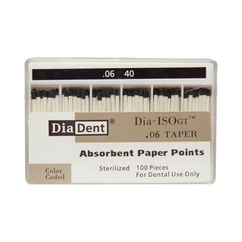 DiaDent 212-S608 Dia-ISOGT نقاط ورق ماصة مدببة .06#40 منزلقة 100/Pk in Kuwait