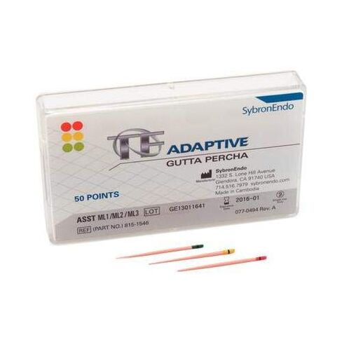 Kerr Dental 815-1546 SybronEndo TF Adaptive Gutta Percha Points Assorted ML1 ML2 ML3 50/Pk in Kuwait