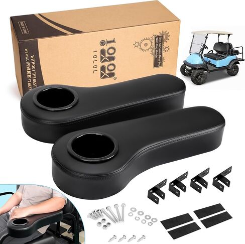 10L0L Golf Cart Rear Seat Kit Arm Rest Set with Cup Holder for Yamaha EZGO Club Car Golf Cart UV-Proof Coating Long Lasting, No Drilling Kits Include in Saudi Arabia