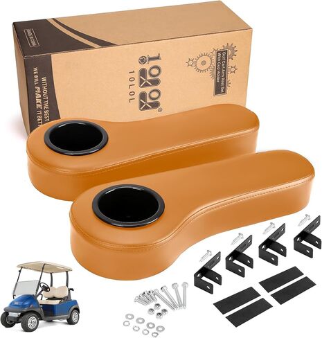 10L0L Golf Cart Rear Seat Kit Arm Rest Set with Cup Holder for Yamaha EZGO Club Car Golf Cart UV-Proof Coating Long Lasting, No Drilling Kits Include in Saudi Arabia