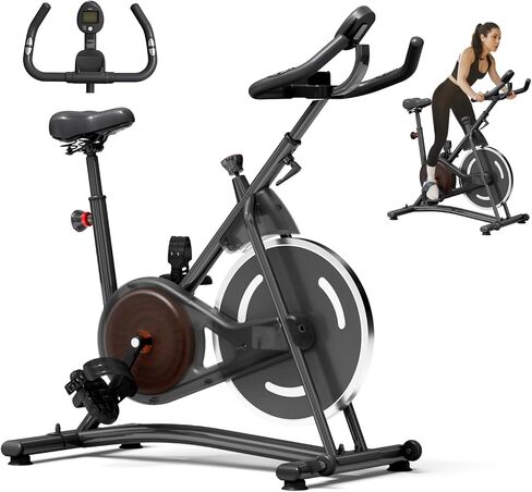 Exercise Bike, Stationary Bikes for Home, Compact Indoor Cycling Bike | with Tablet Mount, with Exclusive Heart Rate Sensor and APP Sync, with Continuously Variable Resistance in Kuwait