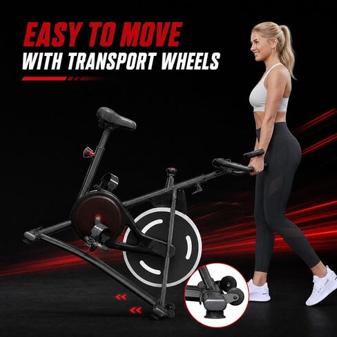 Exercise Bike, Stationary Bikes for Home, Compact Indoor Cycling Bike | with Tablet Mount, with Exclusive Heart Rate Sensor and APP Sync, with Continuously Variable Resistance in Kuwait