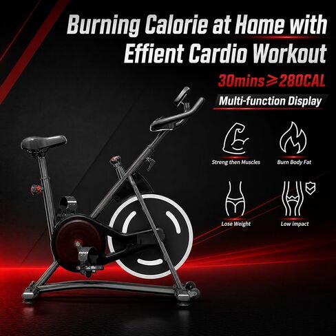 Exercise Bike, Stationary Bikes for Home, Compact Indoor Cycling Bike | with Tablet Mount, with Exclusive Heart Rate Sensor and APP Sync, with Continuously Variable Resistance in Kuwait