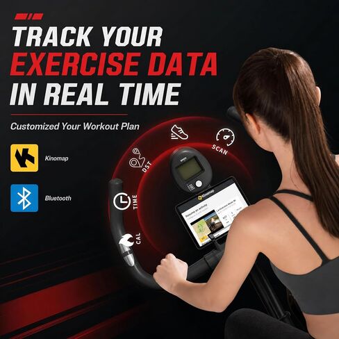 Exercise Bike, Stationary Bikes for Home, Compact Indoor Cycling Bike | with Tablet Mount, with Exclusive Heart Rate Sensor and APP Sync, with Continuously Variable Resistance in Kuwait