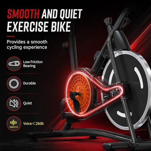 Exercise Bike, Stationary Bikes for Home, Compact Indoor Cycling Bike | with Tablet Mount, with Exclusive Heart Rate Sensor and APP Sync, with Continuously Variable Resistance in Kuwait
