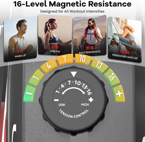 Recumbent Exercise Bike for Home, Stationary Bike with Arm Exerciser, 16-Level Magnetic Resistance, Bluetooth App, LCD Monitor, Heart Rate, Heavy-Duty Frame, Low-Impact Cardio & Physical Therapy, 450LBS Capacity in Kuwait