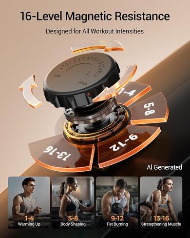 دراجة تمرين CURSOR FITNESS راقد، دراجة ثابتة هادئة للبالغين وكبار السن، دراجة ثابتة مغناطيسية مع مقاومة 16 مستوى، تدعم 350 رطل، مقبض معدل ضربات القلب وشاشة LCD in Kuwait