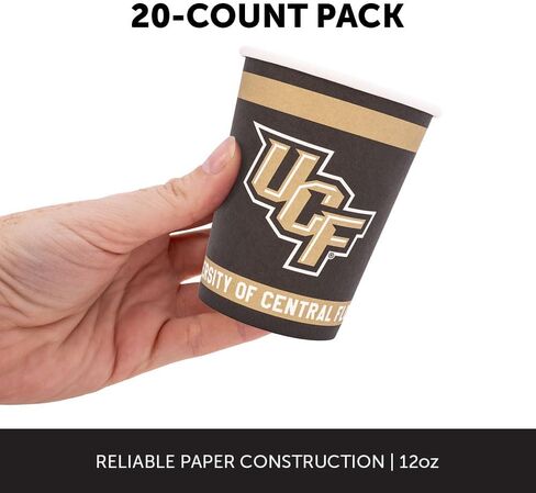 أكواب ورقية من جامعة صبار الصحراء بوسط فلوريدا UCF Knights عدد 20 مشروب بارد سعة 9 أونصة للبوابات الخلفية والتخرج والحفلات وديكور يوم اللعبة (التصميم أ) in Kuwait