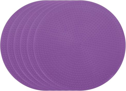 Spot Markers 4 Inch, 6 Pcs Non-Slip Floor Dots Agility Markers Flat Field Cones Poly Dots for Gym PE Speed Training Dance Soccer Basketball Sports, Purple in Kuwait