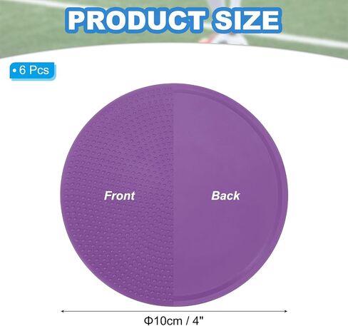 Spot Markers 4 Inch, 6 Pcs Non-Slip Floor Dots Agility Markers Flat Field Cones Poly Dots for Gym PE Speed Training Dance Soccer Basketball Sports, Purple in Kuwait