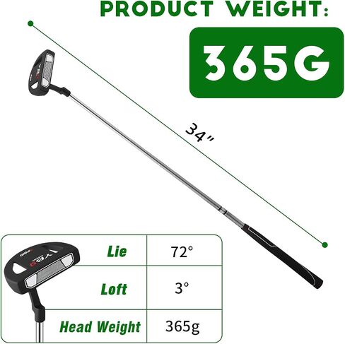 PGM Golf Putter for Men and Women – Right/Left Handed Mallet Putter with Alignment Guide, Stepped Steel Shaft & High Stability Performance in Kuwait