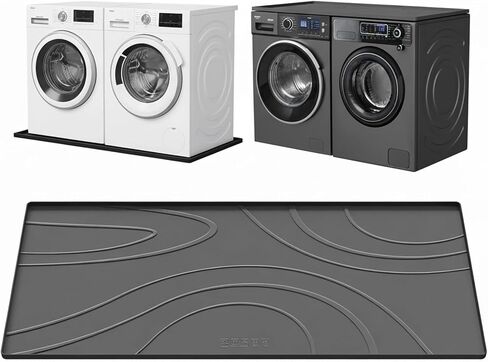 Washing Machine Drain Pan Silicone mat – 54x26.5 Inch Non-Slip Waterproof Washer Drip Tray, Anti-Vibration Soft Mat for Under Dryer or Washer, Floor Leak Protector for Laundry Room in Kuwait