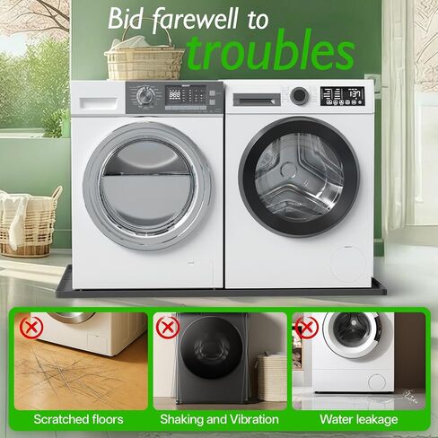 Washing Machine Drain Pan Silicone mat – 54x26.5 Inch Non-Slip Waterproof Washer Drip Tray, Anti-Vibration Soft Mat for Under Dryer or Washer, Floor Leak Protector for Laundry Room in Kuwait