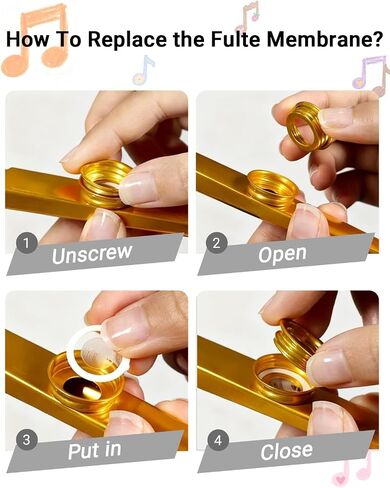 مجموعة من 6 آلات موسيقية من Metal Kazoo، مجموعات كازو متعددة الاستخدامات لمرافقة الآلات مع 12 قطعة من أغشية الفلوت، كازوس متعدد الألوان للحفلات in Kuwait