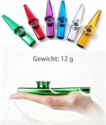 مجموعة من 6 آلات موسيقية من Metal Kazoo، مجموعات كازو متعددة الاستخدامات لمرافقة الآلات مع 12 قطعة من أغشية الفلوت، كازوس متعدد الألوان للحفلات in Kuwait