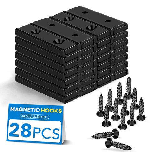 LOVIMAG Neodymium Bar Magnets 80lbs, Strong Cabinet Magnets for Closure, Rectangle Magnet with Holes for Mounting, Locker Accessories, Rare Earth Magnetic Cabinet Catch -2.36"x0.53"x0.2"in Pack of 6 in Kuwait