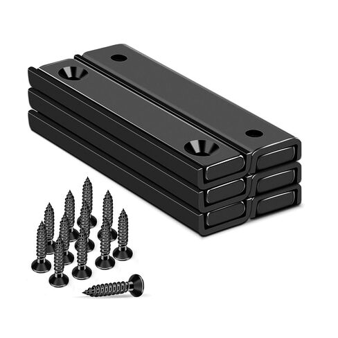 LOVIMAG Neodymium Bar Magnets 80lbs, Strong Cabinet Magnets for Closure, Rectangle Magnet with Holes for Mounting, Locker Accessories, Rare Earth Magnetic Cabinet Catch -2.36"x0.53"x0.2"in Pack of 6 in Saudi Arabia