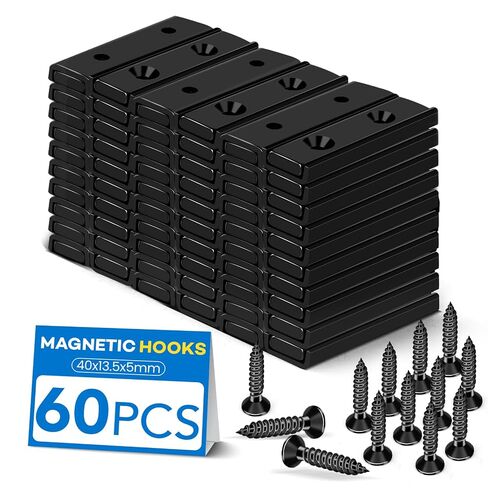 LOVIMAG Neodymium Bar Magnets 80lbs, Strong Cabinet Magnets for Closure, Rectangle Magnet with Holes for Mounting, Locker Accessories, Rare Earth Magnetic Cabinet Catch -2.36"x0.53"x0.2"in Pack of 6 in Saudi Arabia