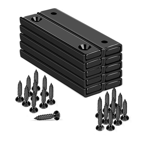 LOVIMAG Neodymium Bar Magnets 80lbs, Strong Cabinet Magnets for Closure, Rectangle Magnet with Holes for Mounting, Locker Accessories, Rare Earth Magnetic Cabinet Catch -2.36"x0.53"x0.2"in Pack of 6 in Saudi Arabia
