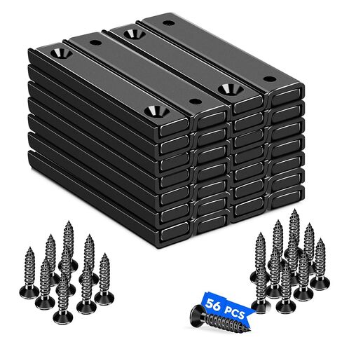 LOVIMAG Neodymium Bar Magnets 80lbs, Strong Cabinet Magnets for Closure, Rectangle Magnet with Holes for Mounting, Locker Accessories, Rare Earth Magnetic Cabinet Catch -2.36"x0.53"x0.2"in Pack of 6 in Saudi Arabia