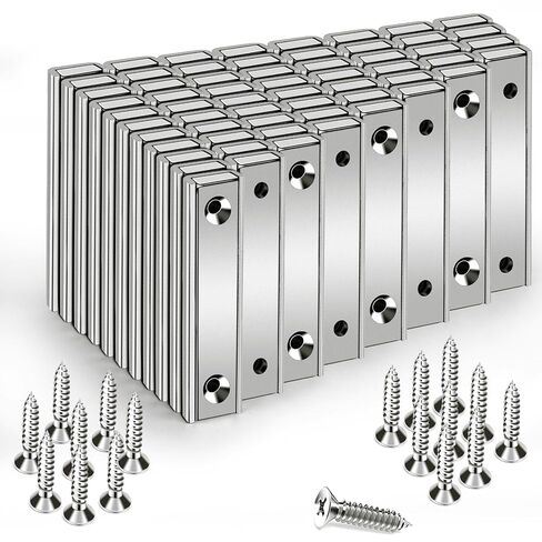 LOVIMAG Neodymium Bar Magnets 80lbs, Strong Cabinet Magnets for Closure, Rectangle Magnet with Holes for Mounting, Locker Accessories, Rare Earth Magnetic Cabinet Catch -2.36"x0.53"x0.2"in Pack of 6 in Saudi Arabia