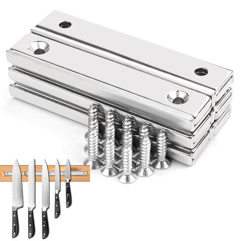 LOVIMAG Neodymium Bar Magnets 80lbs, Strong Cabinet Magnets for Closure, Rectangle Magnet with Holes for Mounting, Locker Accessories, Rare Earth Magnetic Cabinet Catch -2.36"x0.53"x0.2"in Pack of 6 in Saudi Arabia