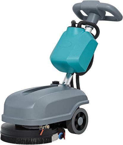 15" Walk Behind Floor Scrubber Machine, 23" Squeegee, 6 Gal Dirty Water Tank Capacity, Floor Scrubber with Brushes, Hard Floor Scrubbers for Office Cafe Boutique Clinic Commercial Tight Space in Kuwait