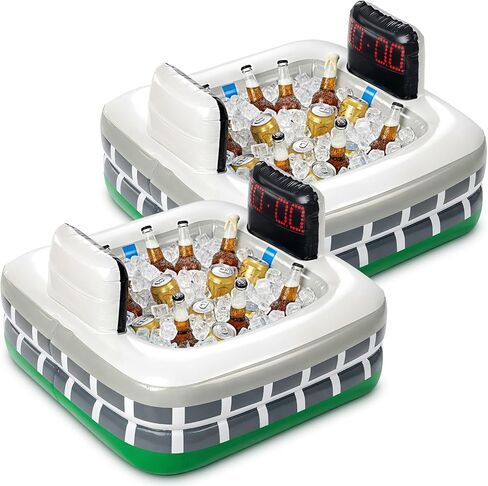 Inflatable Soccer Field Beverage Cooler, 2026 Soccer Party Supplies, Ice Serving Bar and Floating Pool Cooler for Drinks, Backyard Tailgate Game Day Decor in Kuwait