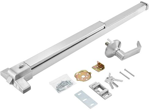 UL Listed Hardware Push Bar Panic Exit Device with Exterior Lever, Commercial Horizontal Push Bar for Emergency Exit Doors, 500mm Touch Bar, Single Point Latch, Fits 28–41" Door Width in Kuwait