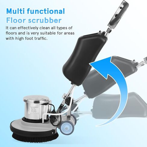 17" Heavy-duty Commercial Floor Scrubber, 1100W 175RPM Floor Machine with 15L Tank & 472" Cord, 3 Brushes Floor Polisher for Tile Marble Wood, Carpet Cleaner for Business Use in Kuwait