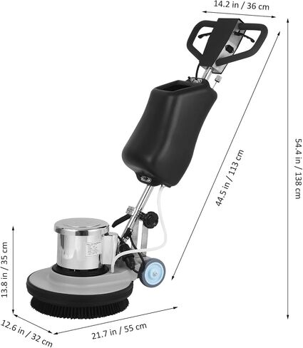 17" Heavy-duty Commercial Floor Scrubber, 1100W 175RPM Floor Machine with 15L Tank & 472" Cord, 3 Brushes Floor Polisher for Tile Marble Wood, Carpet Cleaner for Business Use in Kuwait
