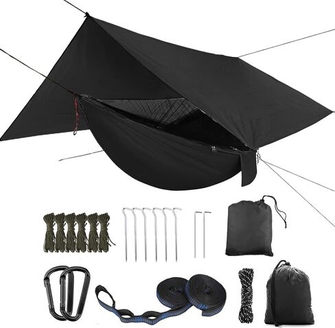 Oversized rain Tarpaulin,Camping Hammock with Mosquito Net Rain Fly Heavy Duty Tree Strap,Single Double Hammock Tent Waterproof Rainfly Set,Camping Backpacking Backyard Patio Hiking Travel Outdoor in Saudi Arabia
