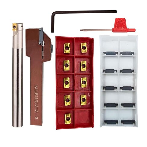 2 مم MGMN200-G إدراجات فواصل كربيد أرجوانية مع حامل MGEHR1010-2 + ​​90 درجة BAP300R شجرة طحن الوجه القابلة للفهرسة مع إدراجات طحن APMT1135 للفولاذ والفولاذ المقاوم للصدأ in Saudi Arabia