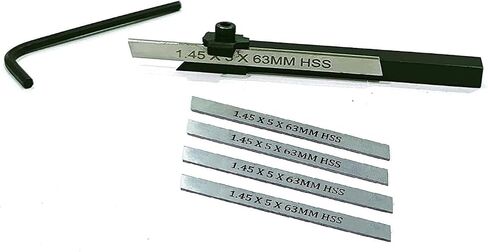 حامل أدوات فراق صغير لـ Unimat، Emco، Proxxon، مخارط صغيرة أشيب، ساق 8 مم، مع 4 شفرات HSS احتياطية in Kuwait