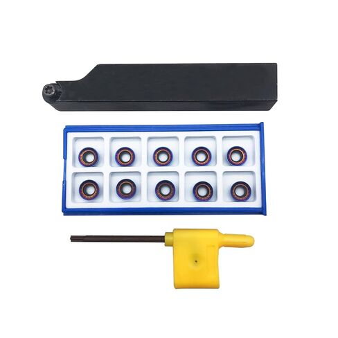 حامل أدوات فراق 1/2 بوصة MGEHR1212-2 مع 10 قطع MGMN200 + 5/8 بوصة SRAPR1616H10 حامل تحول قابل للفهرسة مع 10 قطع R5 RPMT10T3MOE-JS إدراج زر دائري in Kuwait