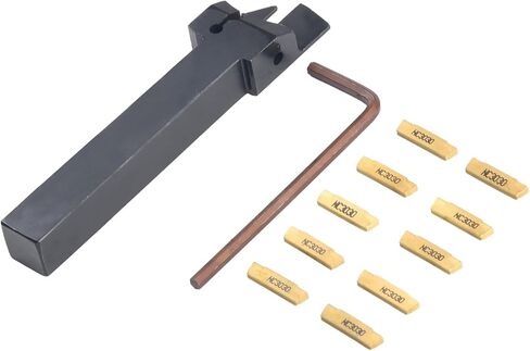 MGEHR1212-2 حامل أدوات مخرطة قطع الحز مع 10 قطع MGMN200-G إدراجات كربيد، عمود أداة تحويل من سبائك الصلب لنصف التشطيب والتشطيب، يتضمن مفتاح ربط in Kuwait
