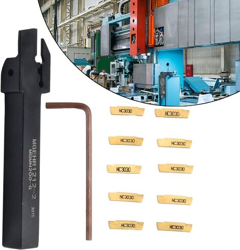 MGEHR1212-2 حامل أدوات مخرطة قطع الحز مع 10 قطع MGMN200-G إدراجات كربيد، عمود أداة تحويل من سبائك الصلب لنصف التشطيب والتشطيب، يتضمن مفتاح ربط in Kuwait