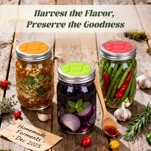 Garden to Jar Fermenting: 3-Pack Wide Mouth Fermentation Lids (86mm) for Ball & Kerr Mason Jars | Self-Burping Airlock Lids for Sauerkraut, Kimchi & Preserving Harvests in Saudi Arabia