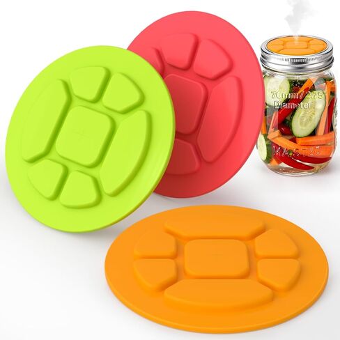 Garden to Jar Fermenting: 3-Pack Wide Mouth Fermentation Lids (86mm) for Ball & Kerr Mason Jars | Self-Burping Airlock Lids for Sauerkraut, Kimchi & Preserving Harvests in Saudi Arabia